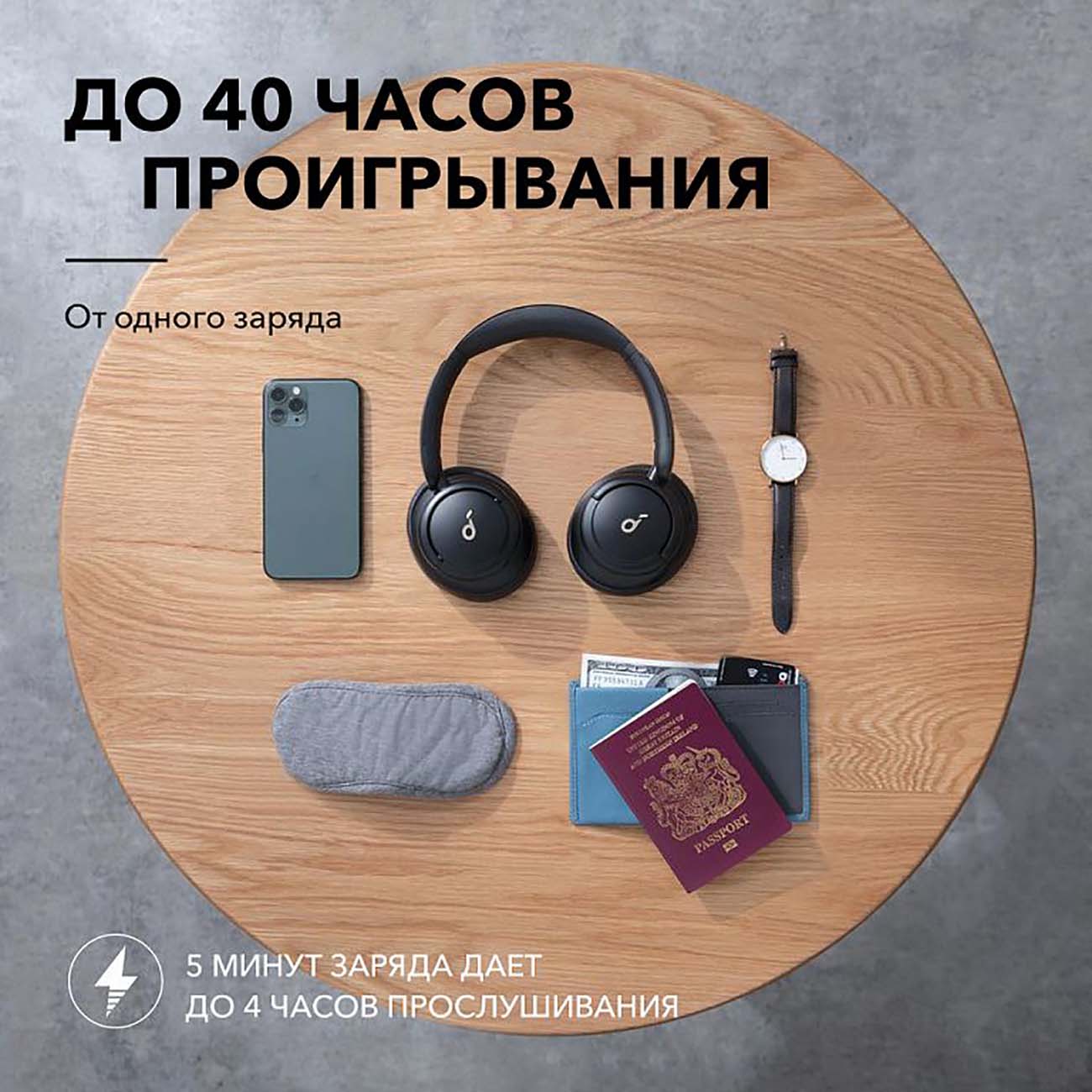 Наушники полноразмерные Bluetooth Soundcore Life Tune Gray (A3029GA1)