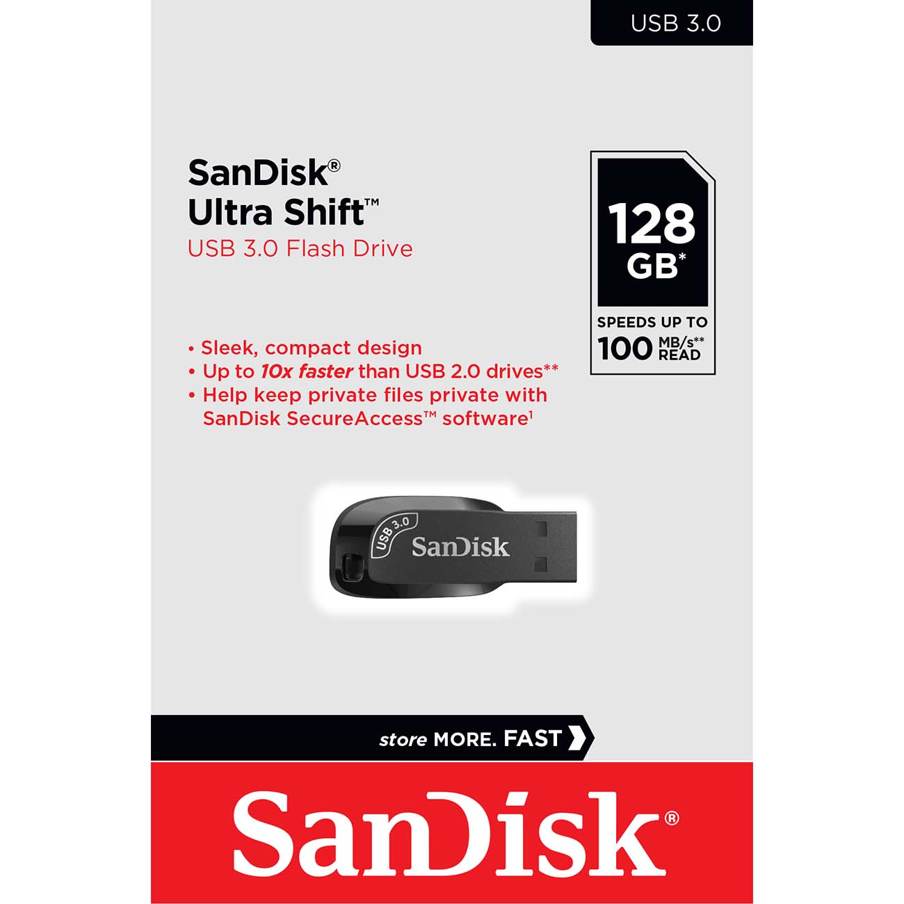 Купить Флеш-диск SanDisk Ultra Shift USB 3.0 128GB (SDCZ410-128G-G46) в  каталоге интернет магазина М.Видео по выгодной цене с доставкой, отзывы,  фотографии - Москва