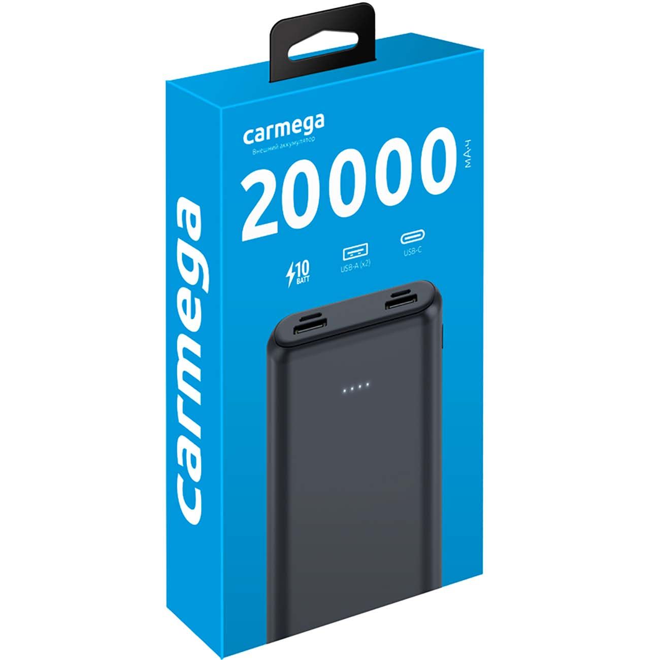 Купить Внешний аккумулятор Carmega 20000mAh Charge 20 black (CAR-PB-202-BK)  в каталоге интернет магазина М.Видео по выгодной цене с доставкой, отзывы,  фотографии - Москва