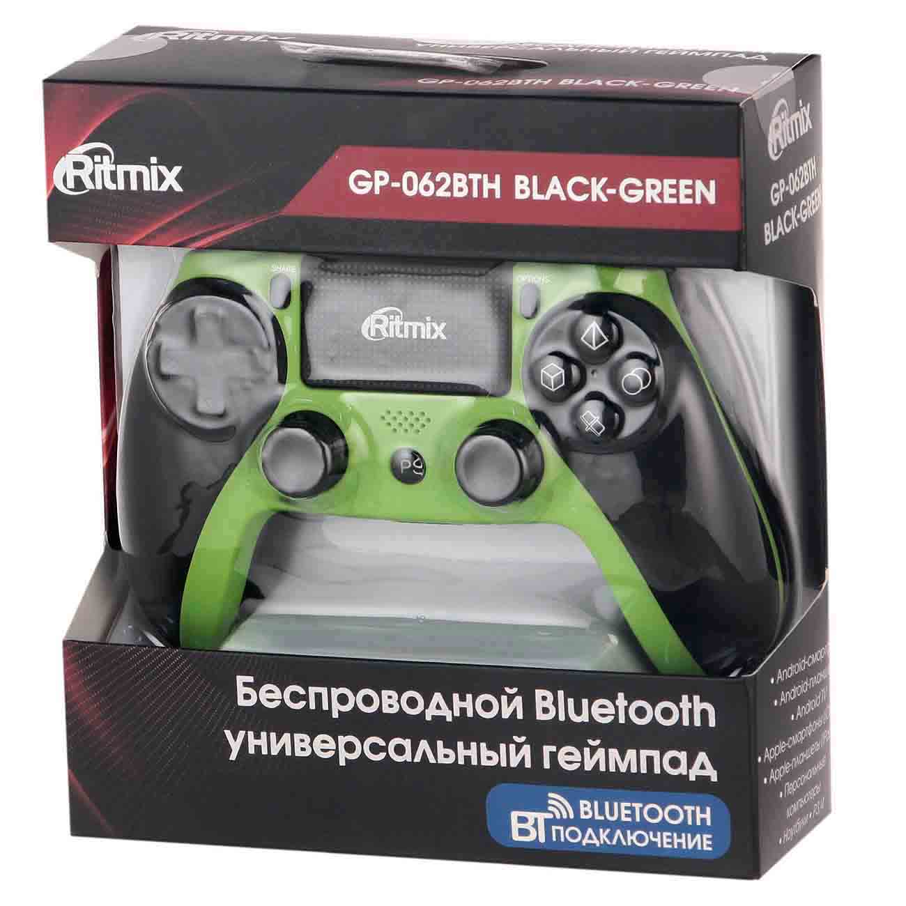 Купить Геймпад Ritmix GP-062BTH Black-Green в каталоге интернет магазина  М.Видео по выгодной цене с доставкой, отзывы, фотографии - Москва