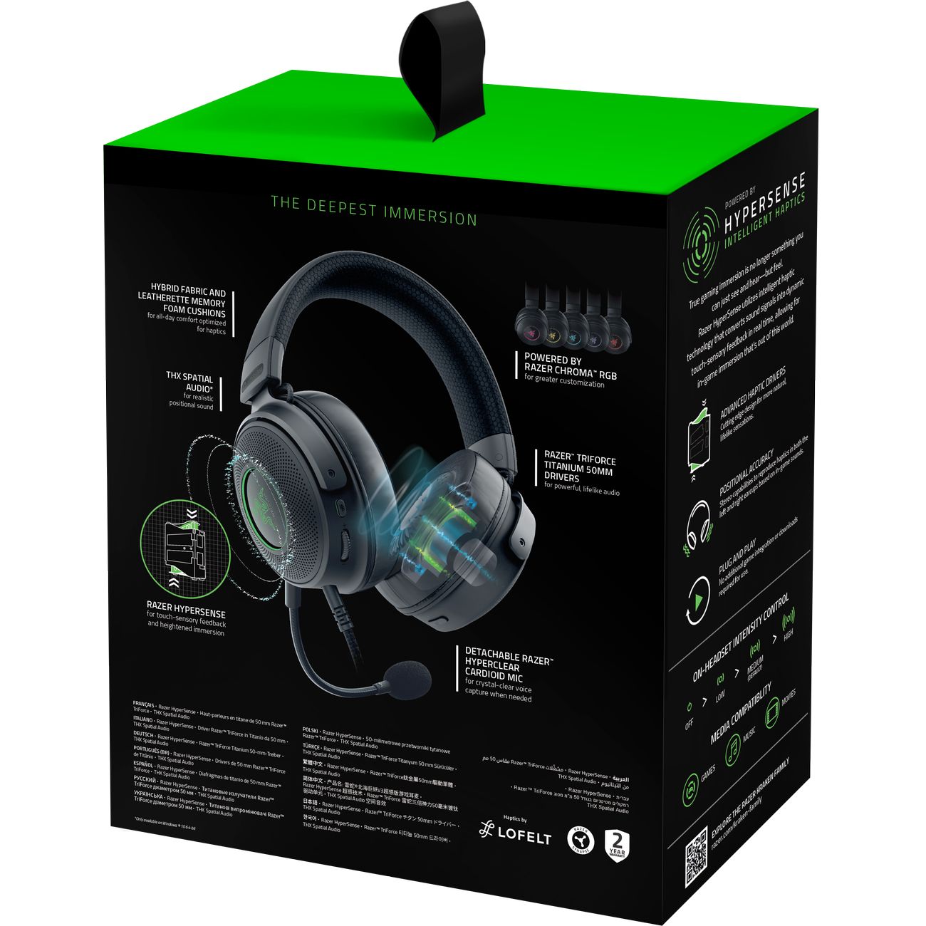 Купить Игровые наушники Razer Kraken V3 HyperSense (RZ04-03770100-R3M1) в  каталоге интернет магазина М.Видео по выгодной цене с доставкой, отзывы,  фотографии - Москва