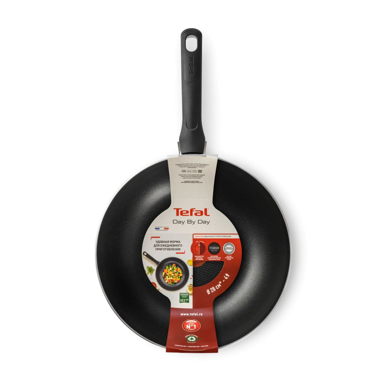 Купить Сковорода вок Tefal ВОК Day by Day (04216628) черная в каталоге  интернет магазина М.Видео по выгодной цене с доставкой, отзывы, фотографии  - Москва