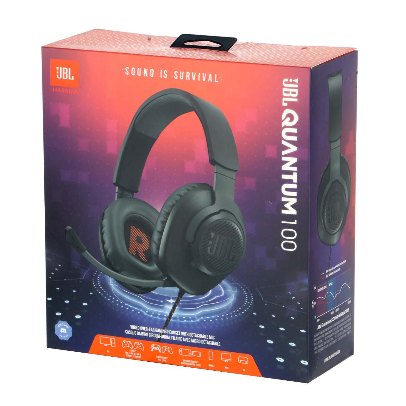 Купить Игровые наушники JBL Quantum 100 Black (JBLQUANTUM100BLK) в каталоге  интернет магазина М.Видео по выгодной цене с доставкой, отзывы, фотографии  - Москва