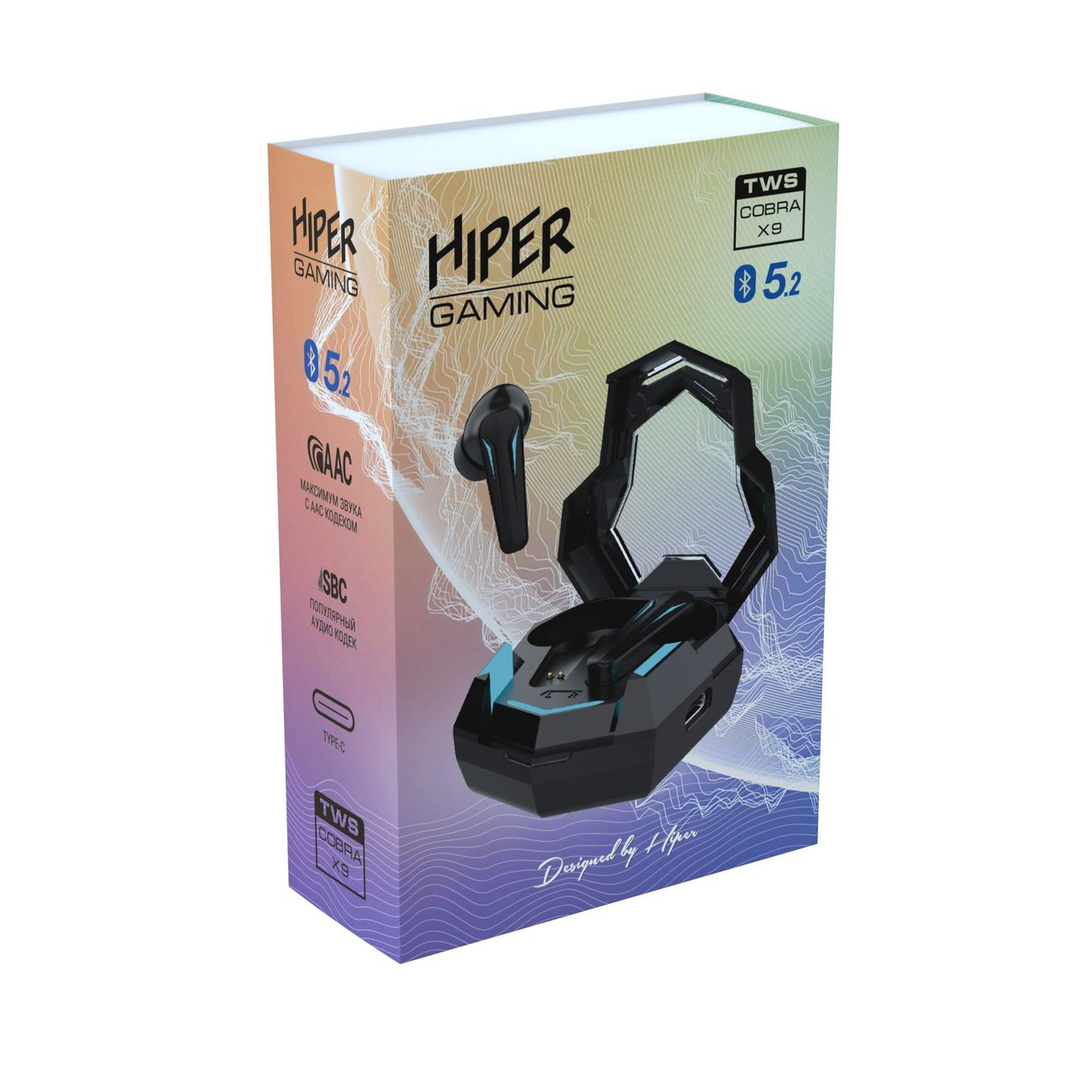 Наушники True Wireless игровые HIPER COBRA X9 (HTW-MX9)