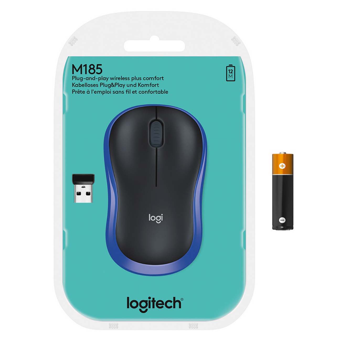 Logitech m185 подключение без адаптера Мышь беспроводная Logitech M185 Black/Blue - отзывы покупателей и владельцев М.В