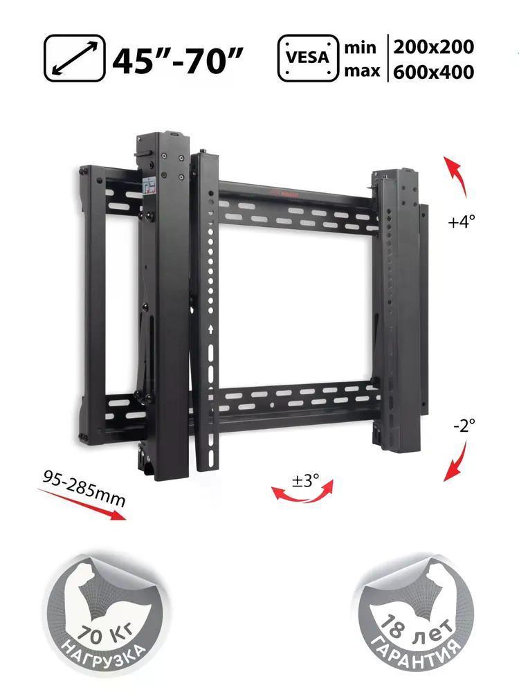 Изображение товара Кронштейн для телевизора ABC WALLPRO-80 с регулировкой и защитой