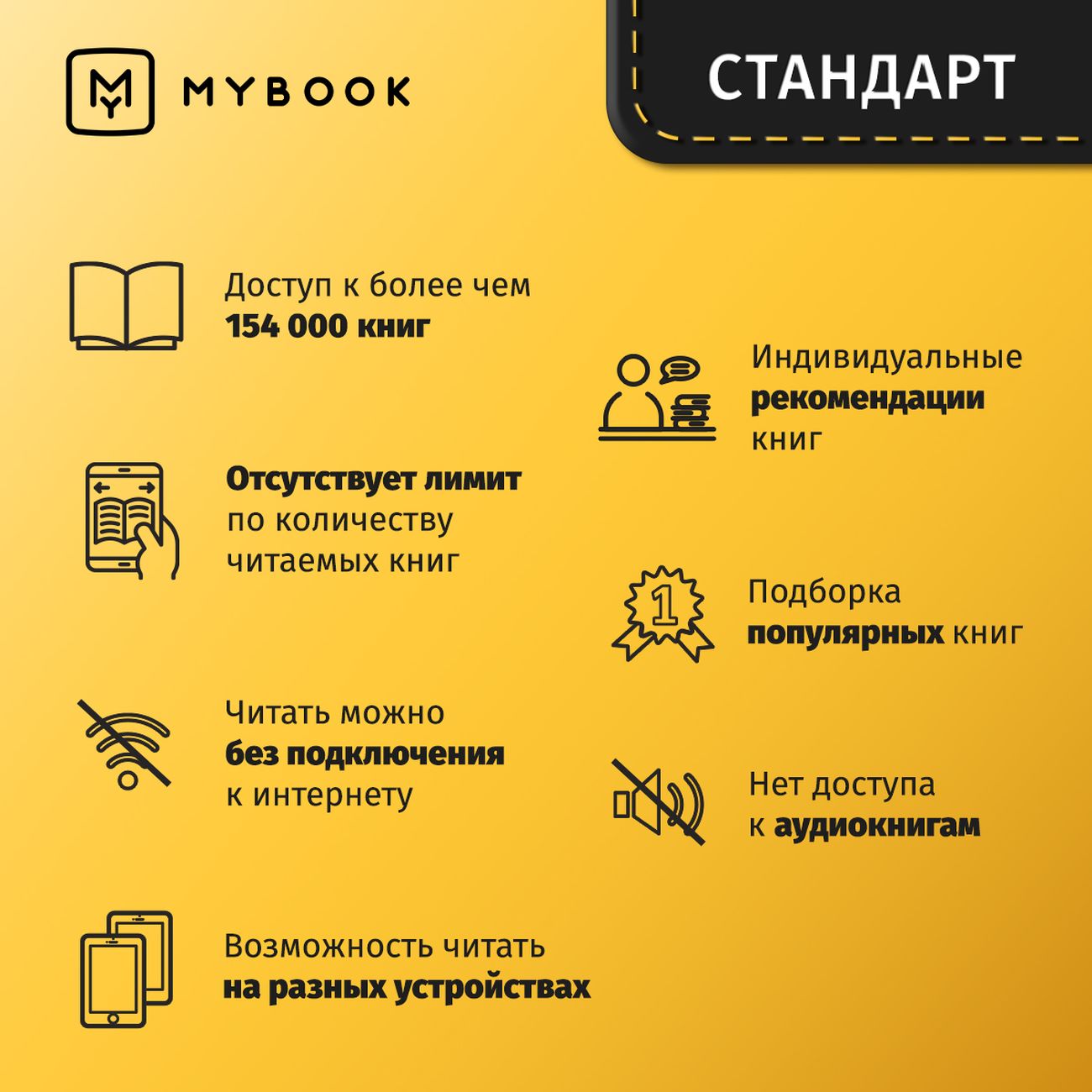 Книги Mybook Стандарт - Подписка 12 месяцев