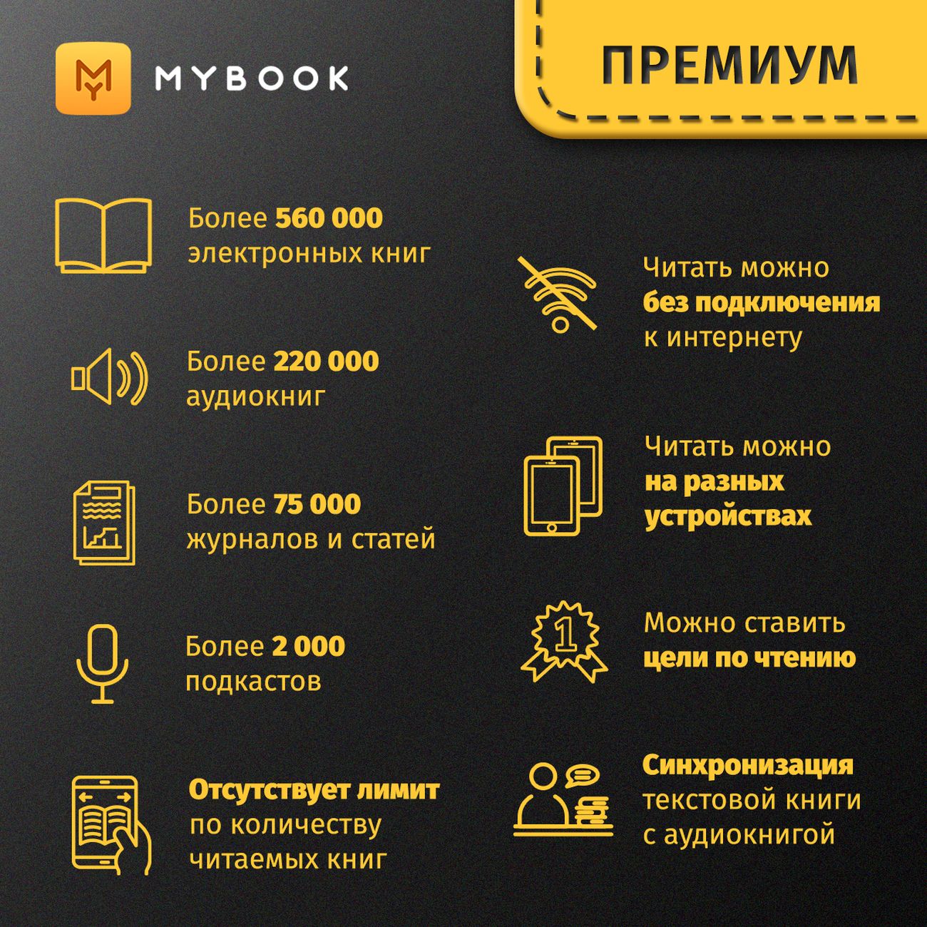 Книги Mybook Премиум - Подписка 3 месяца