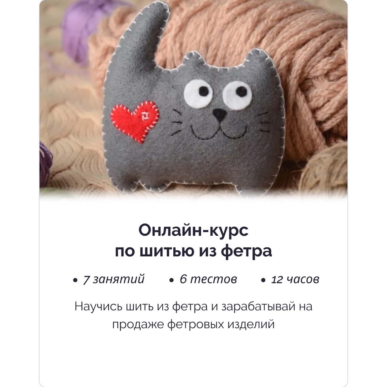 Изображение товара Онлайн-курс по шитью из фетра IRS academy Шитье из фетра