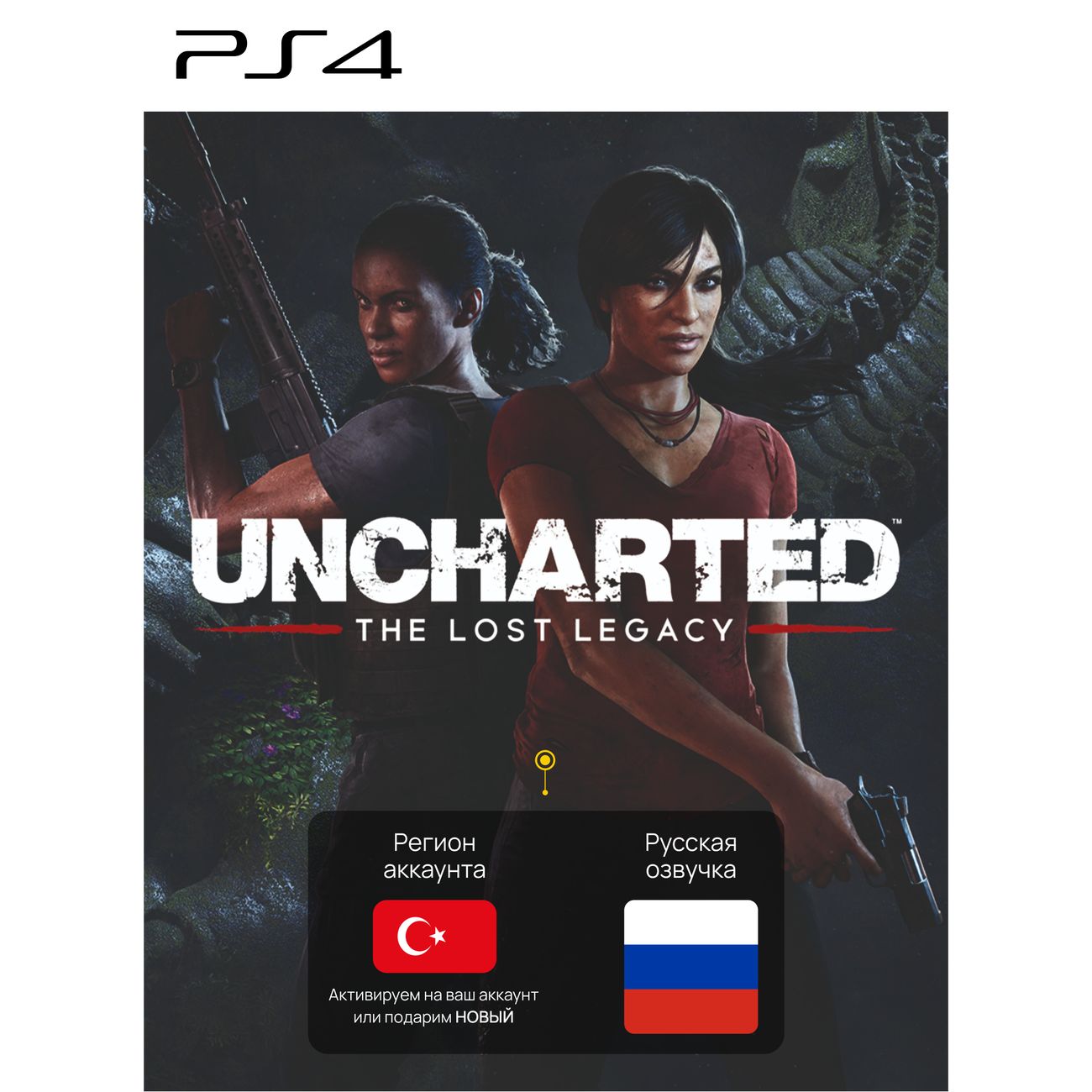 Цифровая версия игры PS4 Sony Uncharted 4, The Lost Legacy, Bundle  (PS4),Турция