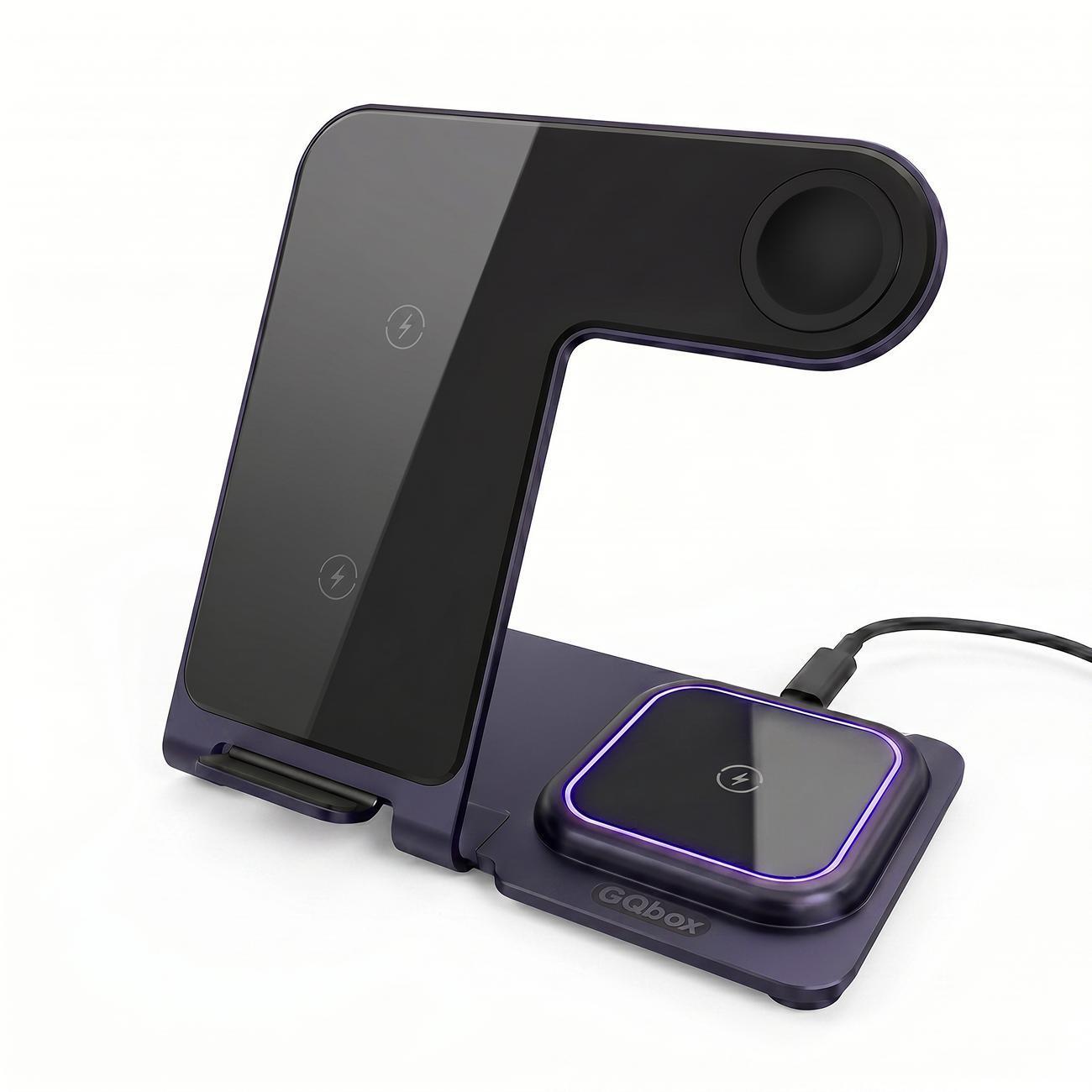 Изображение товара Беспроводное зарядное устройство GQbox Y9 3‑в‑1 с интеллектуальной защитой Изображение товара Беспроводное зарядное устройство GQbox Y9 3‑в‑1 с интеллектуальной защитой