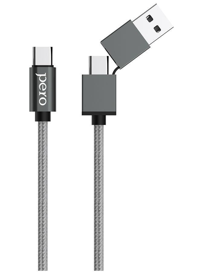 Изображение товара Кабель USB Type-A - Type-C Pero DC-07 UNIVERSAL 2 в 1 для быстрой зарядки и передачи данных Изображение товара Кабель USB Type-A - Type-C Pero DC-07 UNIVERSAL 2 в 1 для быстрой зарядки и передачи данных