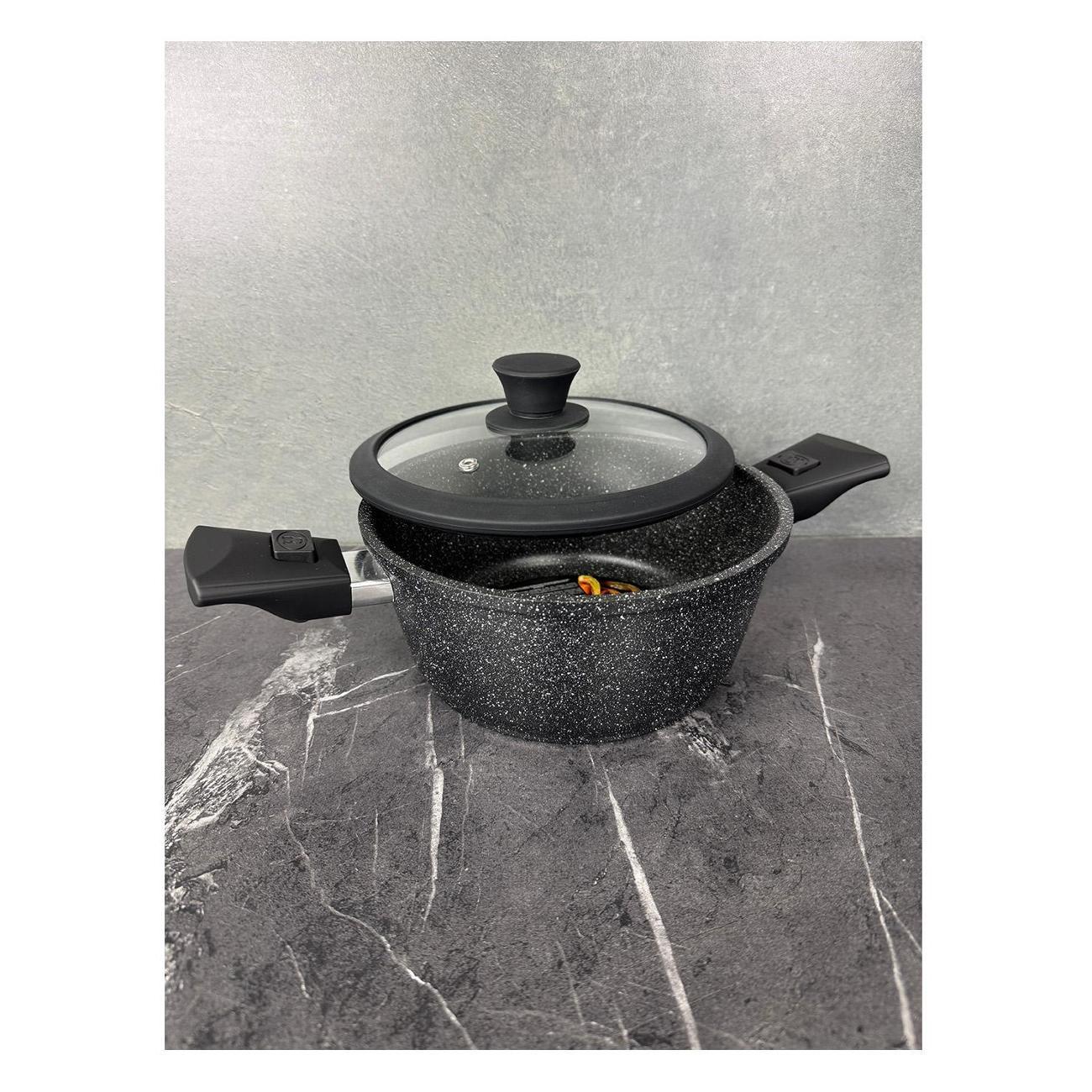 Изображение товара Жаровня Panairo Harfe Black 3.3 л с антипригарным покрытием Изображение товара Жаровня Panairo Harfe Black 3.3 л с антипригарным покрытием