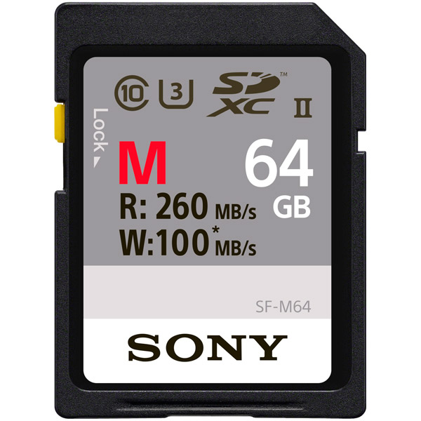 Карта памяти SDHC Sony 64GB UHS-II U3 (SF-M64) карта памяти compactflash sony qd n64 j