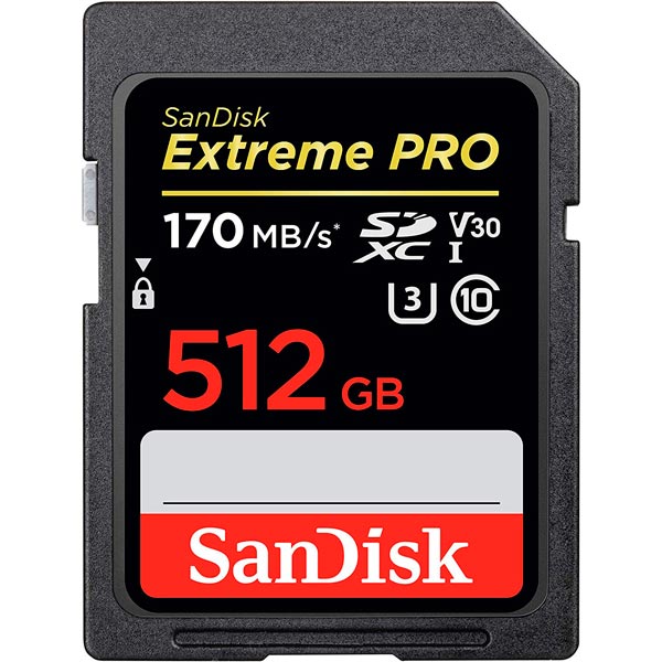 SanDisk 512GB Extreme Pro UHS-I U3 V30