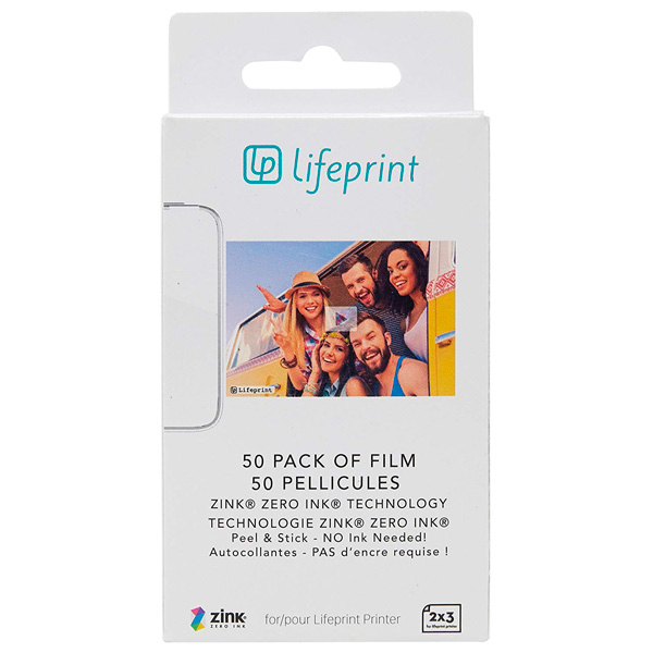 фото Фотобумага lifeprint 2x3 sticky back - 50 pack