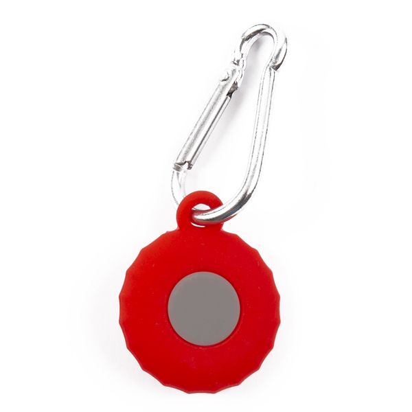 Red Line для Airtag силиконовый с карабином, круг, красный