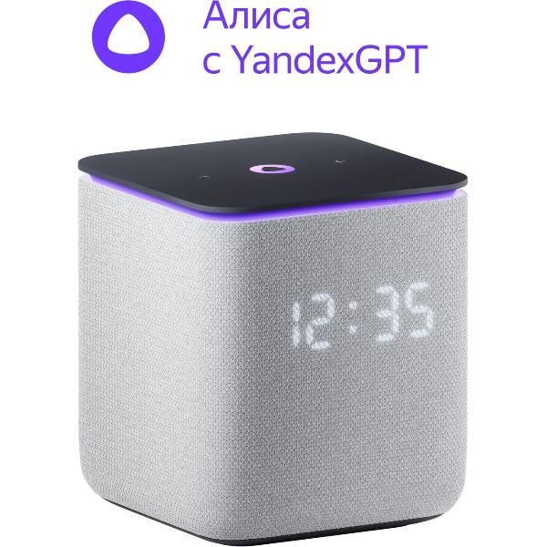 Изображение товара Восстановленная умная колонка Яндекс Станция Миди с Алисой на YaGPT, с Zigbee, серый (24Вт) (YNDX-00054GRY), хороший