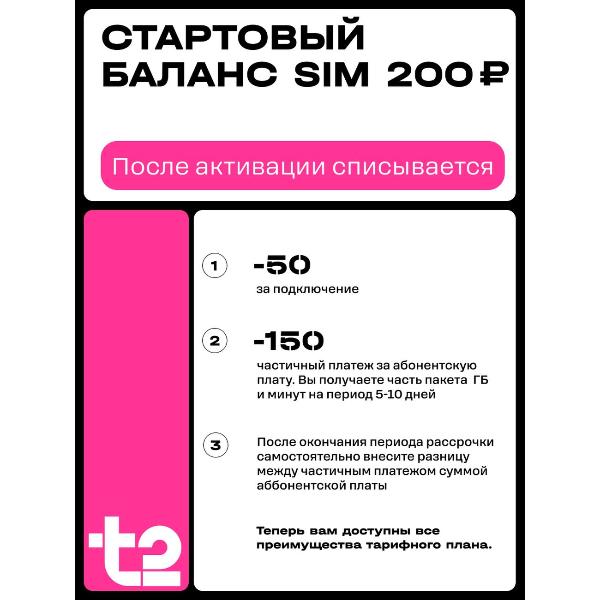 Изображение товара Комплект для голосовой связи. T2 Универсальная сим-карта