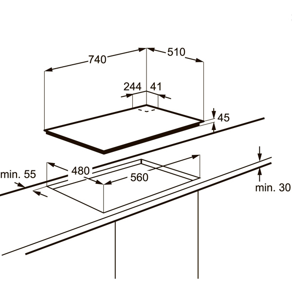 Изображение товара Встраиваемая газовая панель независимая Electrolux EGT97657NK