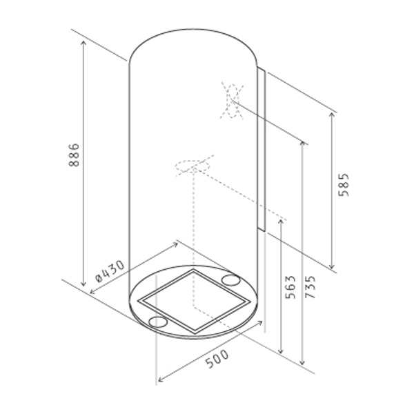 Изображение товара Вытяжка Jetair PIPE BL/A/43