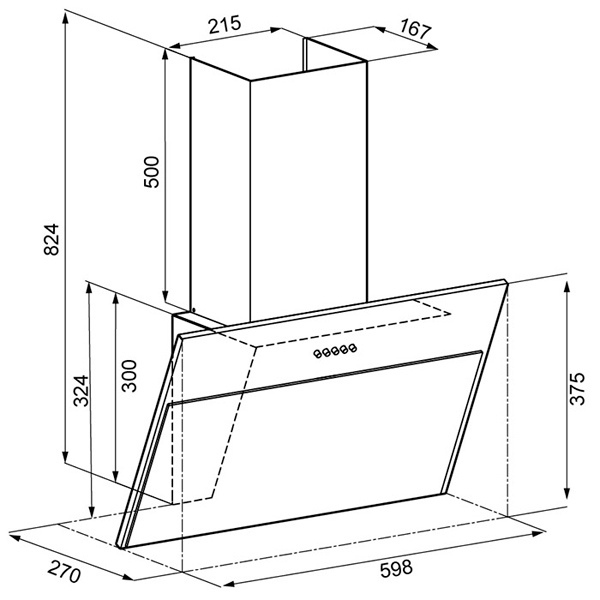 Изображение товара Вытяжка Krona ESTER 600 Black PB