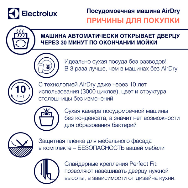 Встраиваемая посудомоечная машина 45 см Electrolux купить в интернет-магазине Мвидео в Москве, Спб