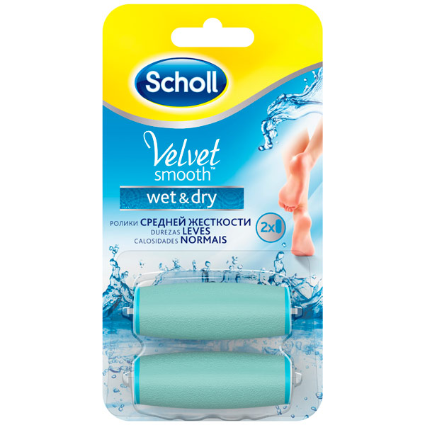 Насадка для прибора по уходу за ногами Scholl Velvet Smooth Wet&Dry средней жесткости 2шт