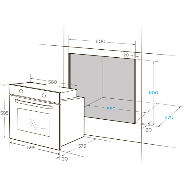 Midea электрический духовой шкаф midea mo23003gb