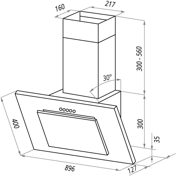 Изображение товара Вытяжка Maunfeld TOWER G 90 WHITE