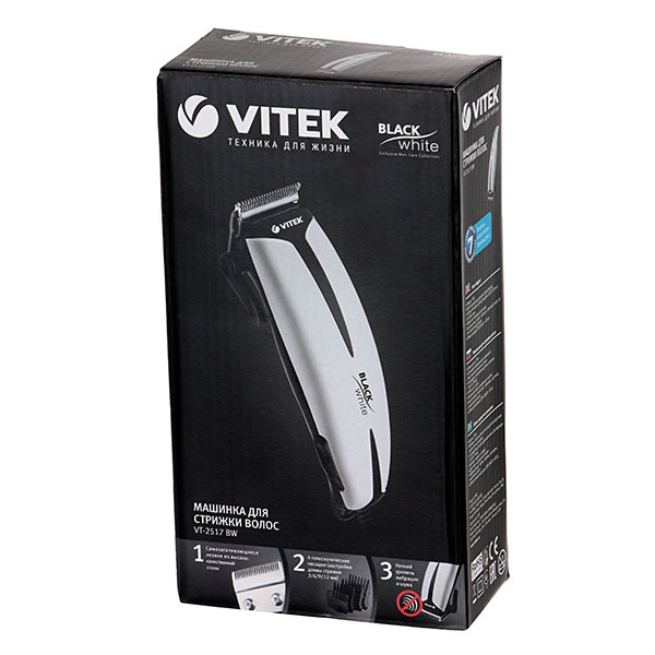 Машинка для стрижки vitek vt-2517 black white