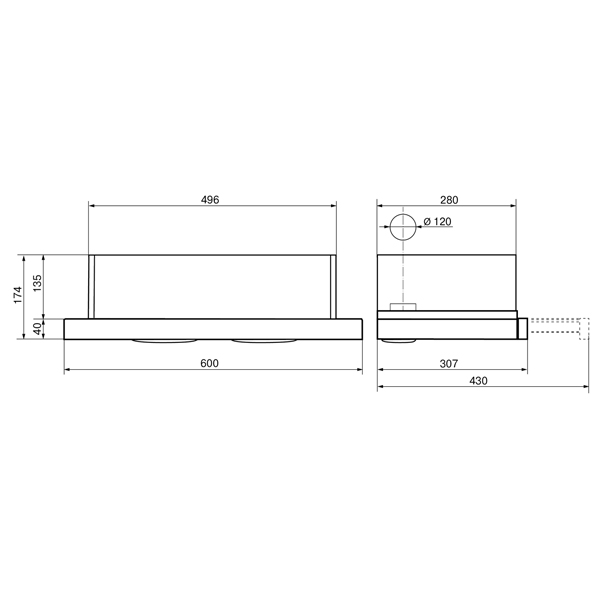 Изображение товара Вытяжка встраиваемая в шкаф Elikor NT6311BX