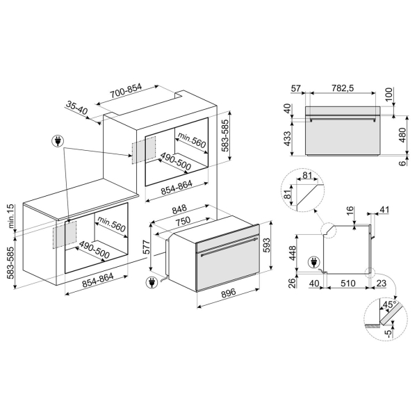 Изображение товара Электрический духовой шкаф Премиум Smeg SFP9395X1