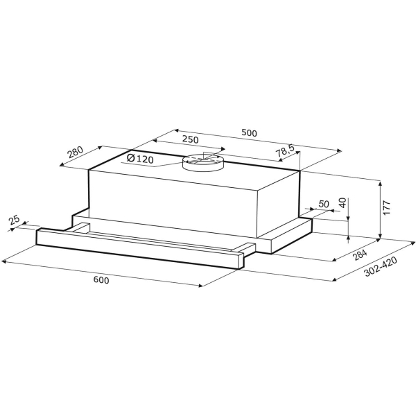 Изображение товара Вытяжка встраиваемая в шкаф Krona KAMILLA 600 GLASS White