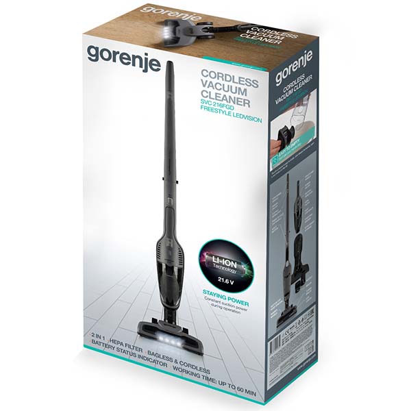 Gorenje led vision пылесос как заменить аккумулятор Купить Пылесос аккумуляторный Gorenje SVC216FGD в каталоге интернет магазина М.В
