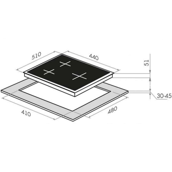 Изображение товара Встраиваемая газовая панель независимая HOMSAir HGG433BK