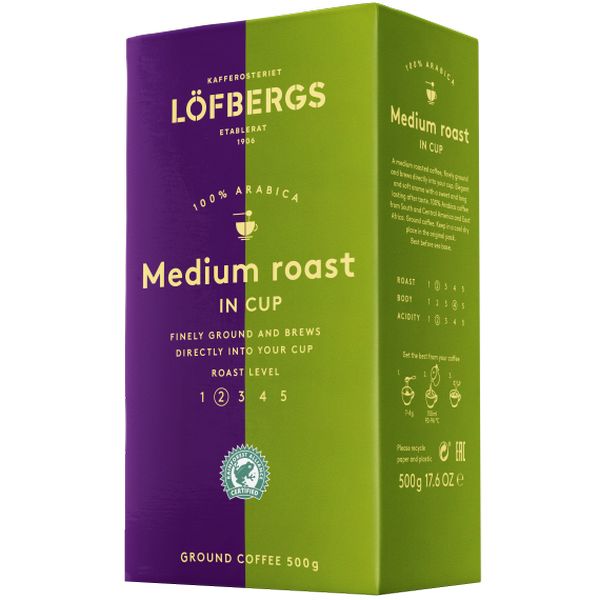 Кофе молотый Lofbergs Medium Roast InCup молотый 500g