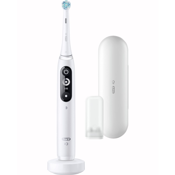 фото Электрическая зубная щетка braun oral-b iom7.1a1.1bd white alabaster