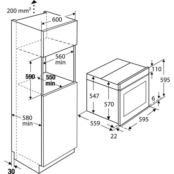 Духовой шкаф встройка размеры