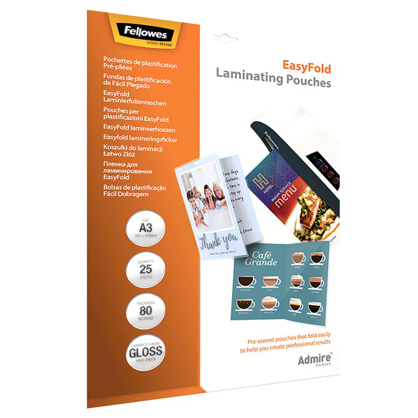 Плёнка для ламинирования Fellowes EasyFold А3 Admire, 80 мкм, 25 шт.