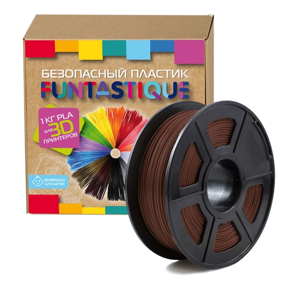 фото Картридж для 3d-принтера funtastique pla-1kg-bn коричневый