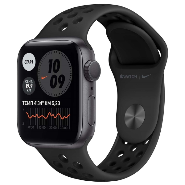 Apple Watch Nike S6 44mm Space Gray Aluminum Case with Anthracite/Black Nike Sport Band (MG173RU/A)