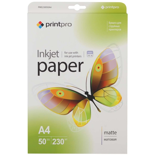 фото Фотобумага для принтера printpro matte 230g/m, a4 (pme230050a4)