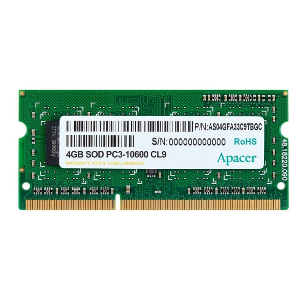 фото Оперативная память apacer 4gb ddr3 so-dimm (as04gfa33c9tbgc)