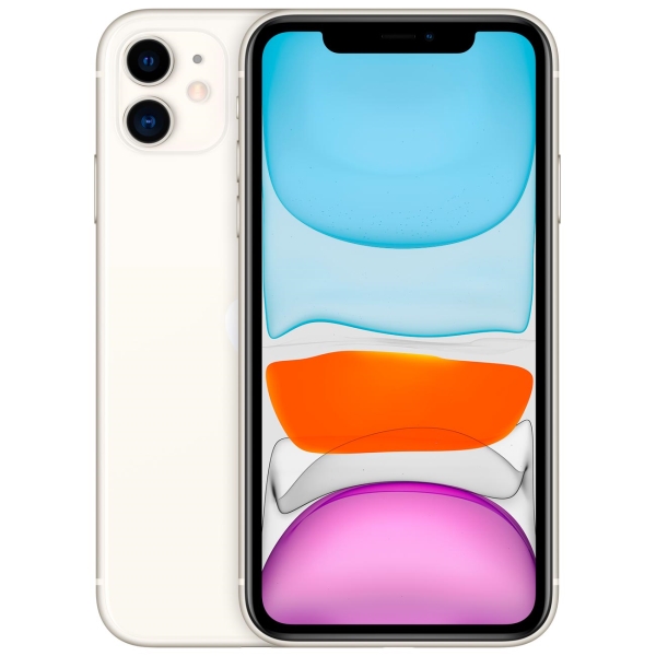 Восстановленный смартфон Apple iPhone 11 64GB nanoSim/eSim White, отличный