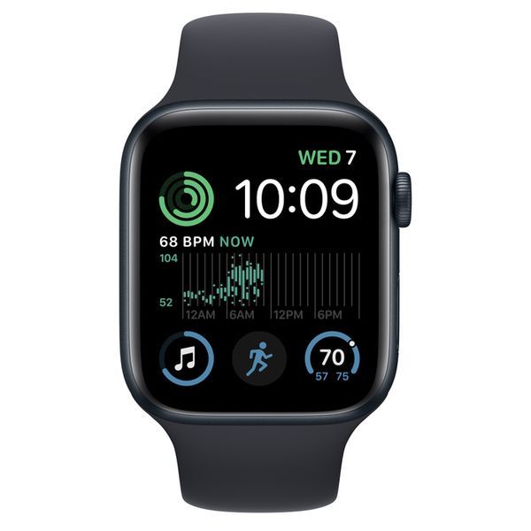 Изображение товара Восстановленные смарт-часы Apple Watch SE 2022 44mm Midnight Aluminum Case with Midnight Sport Band, размер S/M (MNTF3), отличный