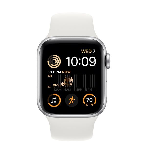 Изображение товара Восстановленные смарт-часы Apple Watch SE 2022 40mm Silver Aluminum Case with White Sport Band, размер S/M (MNT93), хороший