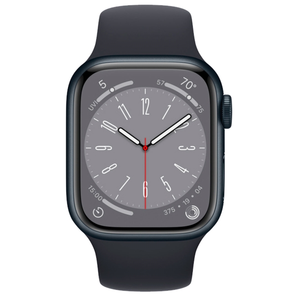 Изображение товара Восстановленные смарт-часы Apple Watch Series 8 41mm Midnight Aluminum Case with Midnight Sport Band, размер Regular (MNP53), отличный