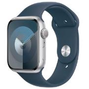 Изображение товара Восстановленные смарт-часы Apple Watch Series 9 41mm Silver Aluminum Case with Blue Sport Band, размер S/M (MR903), как новый