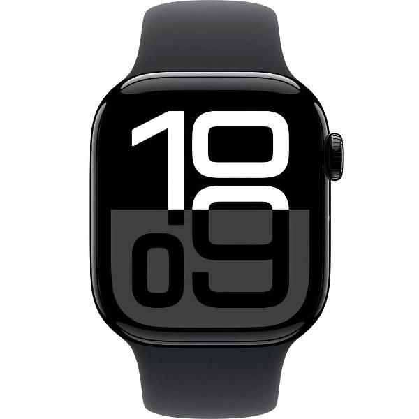 Изображение товара Уцененные смарт-часы Apple Watch Series 10 42mm Jet Black Aluminum Case with Midnight Sport Band, размер S/M, отличный